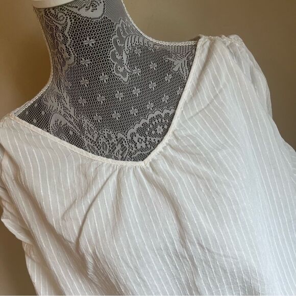 Astr The Label Cream Ruched Long Sleeve Top Sz Large - Picture 4 of 10